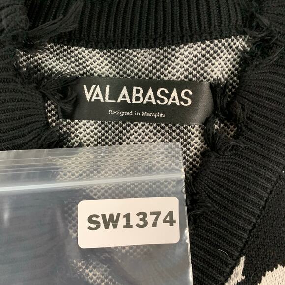 Valabasas S Mens The Pledge Sweater Cardigan Black Distressed Bandana Prt - Picture 4 of 9